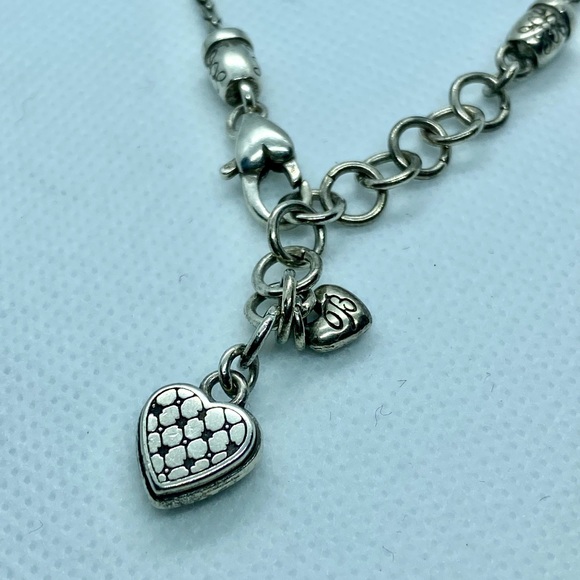 Vintage Sterling Silver Heart Bead Necklace, 18” long - Picture 6 of 7